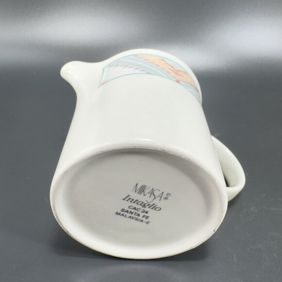 Mikasa Intaglio Santa Fe Ceramic Small Pitcher Creamer Stoneware Malaysia VTG - Picture 4 of 10